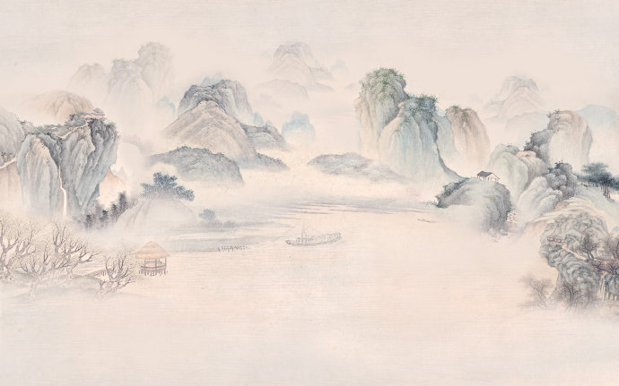 新中式水墨山水小