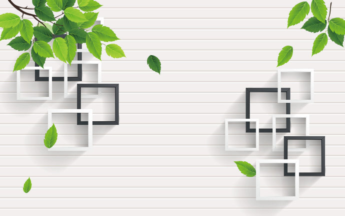 3d立体方框树叶