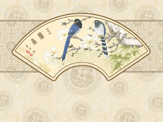 手绘玉兰香古典花