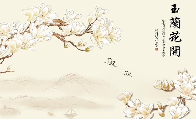 新中式工笔花鸟玉