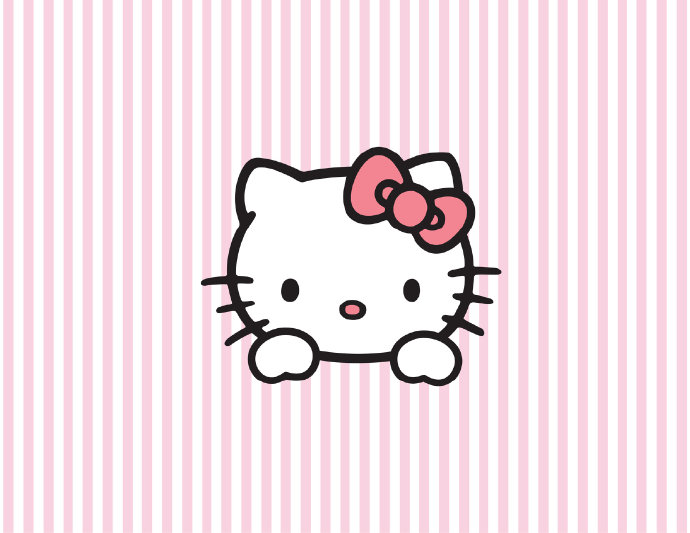 粉色卡通猫儿童房